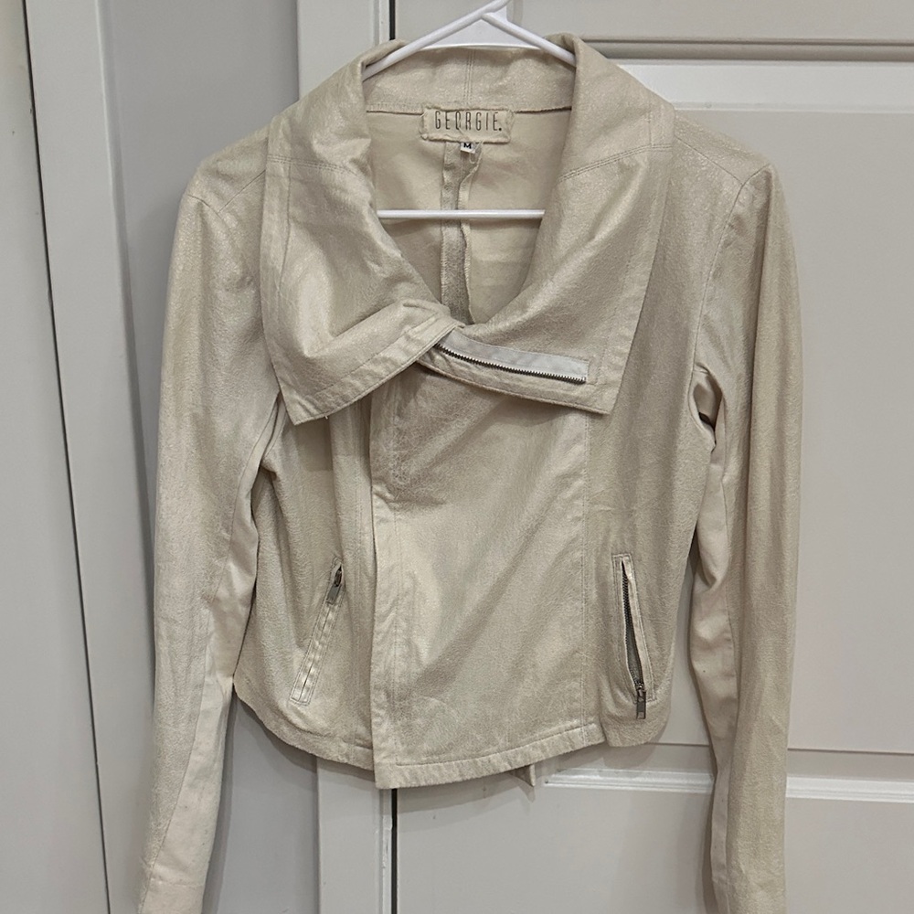 Georgie Moto Elegant Cream Jacket M